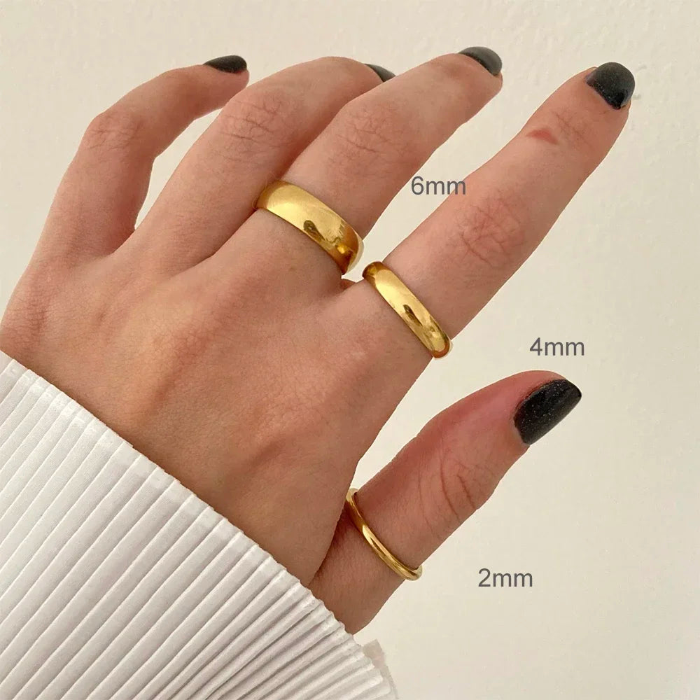 Anillos apilables clásicos de acero inoxidable: joyas elegantes y atemporales para cualquier ocasión