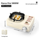 Portable Butane Gas Cartridge Stove with Windproof Frame and Auto Safety Features