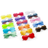 Gafas de sol gruesas sin marco en forma de corazón: modernas gafas de sol de fiesta con forma de corazón de melocotón