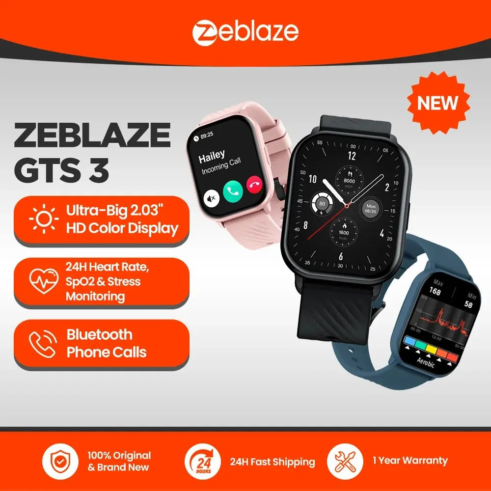 **✅ Reloj inteligente ultragrande de 2,03'' HD: Zeblaze GTS 3 