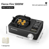 Portable Butane Gas Cartridge Stove with Windproof Frame and Auto Safety Features