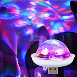 USB Car Ambient LED Light - RGB Music Sync Party Light with Multi-Interface