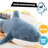 Soft Plush Shark Toy – Cute Ocean Animal Pillow for Kids & Adults