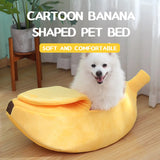 Cozy Banana Cat Bed – Soft Plush Pet House for Cats and Small Dogs