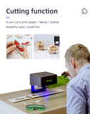 Mini grabador láser portátil, máquina CNC DIY con Bluetooth para madera, cuero, plástico y metal