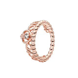Anillo de plata 925 chapado en oro nuevo 2024 con circonita brillante y doble banda en forma de corazón para mujer, anillo Pandor original, joyería fina
