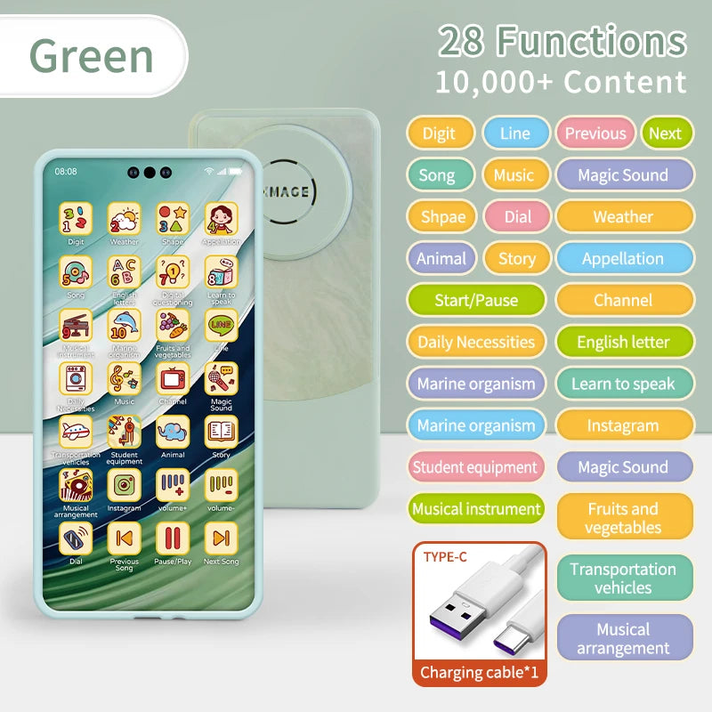Interactive Learning Toy Phone for Kids - Educational English Vocabulary & Music Toy