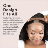 Adjustable Lace Wig Cap with Non-Slip Grip & Ear Cutouts – Includes Free Headband & Brush