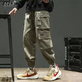 Men’s Lightweight Safari Cargo Pants – Elastic Waist Casual Trousers with Pockets