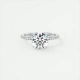 2 Carat Moissanite Engagement Ring – 925 Sterling Silver Solitaire with GRA Certificate