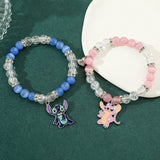 Matching Stitch Couple Bracelets - Magnetic Heart Charm Bracelets for Him & Her