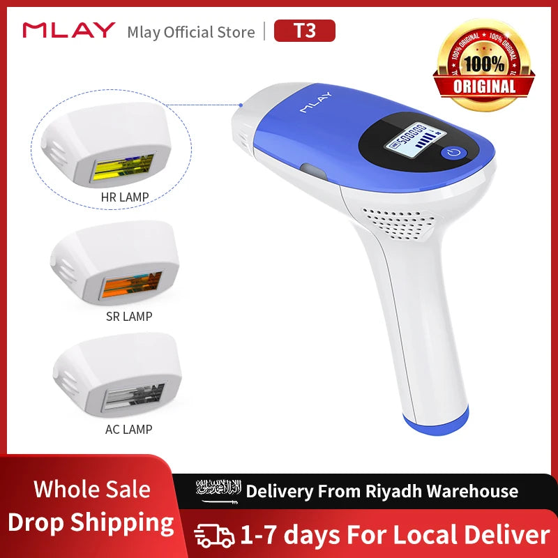 Mlay T3 IPL Ice Cooling Hair Removal Device for Body, Face, Bikini, and Underarm