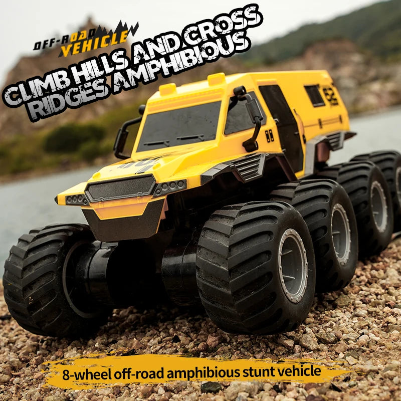 Vehículo todoterreno acrobático RC 8x8: camión de carreras anfibio 8WD con diseño resistente al agua