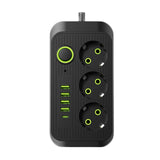 EU Plug Power Strip – 3 AC Outlets, 4 USB Ports & 1 Type-C Fast Charging