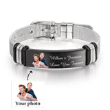 Custom Photo ID Bracelet – Personalized Stainless Steel Link Chain Jewelry