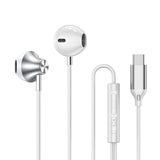 USB Type-C Wired Earbuds with HiFi Stereo Sound, Built-in Microphone & Noise Reduction for Samsung, Google Pixel, iPad, and More