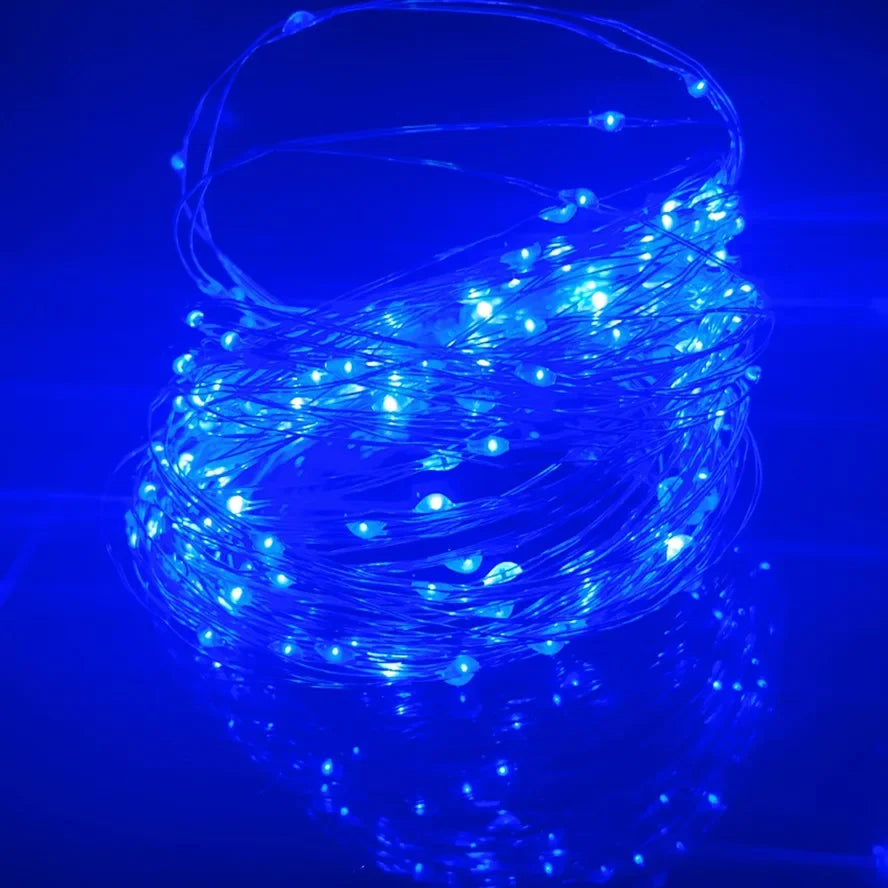 Guirnalda de luces LED de alambre de cobre, funciona con pilas, resistente al agua, para decoración del hogar, bodas y fiestas (1 m, 2 m, 3 m y 5 m)