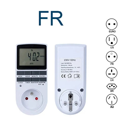Temporizador digital programable: toma de corriente inteligente de 24 horas para el hogar y la cocina