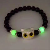 Glow-in-the-Dark Kitten Charm Bracelet for Women