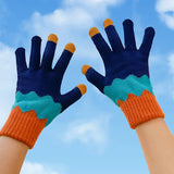 Floral Knit Touchscreen Gloves – Vintage Style Winter Gloves for Women with Windproof Warmth