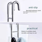 Toallero de ducha de acero inoxidable con puerta de vidrio, gancho para toallas y albornoz en forma de S, organizador de baño montado en la pared sin perforaciones