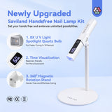 Portable UV LED Nail Lamp with Magnetic Stand & LCD Timer – Wireless Rechargeable Gel Nail Dryer