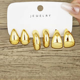 Juego de 12 pendientes de metal trenzado en forma de C: regalo de joyería retro, elegante, hipoalergénico para mujeres