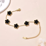 Trendy Stainless Steel Plant Charm Bracelet for Women