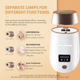 4-in-1 Cordless IPL Hair Removal Device – Rechargeable Laser Epilator with Cooling & Replaceable Lamps