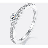 0.3CT Moissanite Sterling Silver Ring - D Color VVS1 Certified Women's Wedding Band