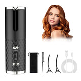 Cordless Automatic Hair Curler with Adjustable Temperature & LCD Display