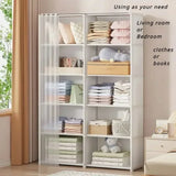 Dustproof Wardrobe & Bookshelf – High-Capacity Open Storage Cabinet for Bedroom