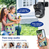 6K 12MP WiFi Outdoor Security Camera with 8X Zoom, Auto Tracking & Dual Screens