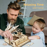 3D Wooden Piano Music Box - DIY Model Kit with Dancing Butterfly Mechanism