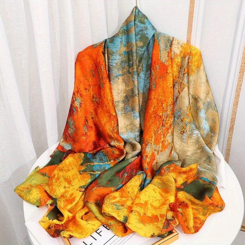 Chic Polyester Scarf & Shawl for Women – Stylish Beach Accessory in 3 Colors