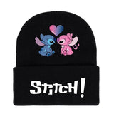 Men's Cartoon Stitch Hat and Gloves Set – Soft Acrylic Knit Winter Wear