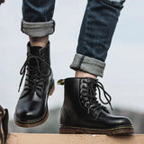 Men's & Women's Genuine Leather Motorcycle Boots – Waterproof, Anti-Slip Ankle Boots for All Seasons