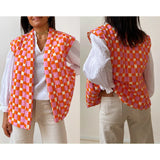 Women’s Warm Puffer Vest – Stylish Printed Sleeveless Open Front Cardigan for Autumn & Winter
