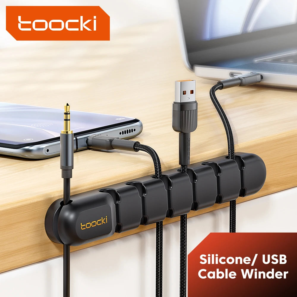 Organizador de cables con 3, 5 y 7 orificios, clips flexibles para la gestión de cables y protección del cargador