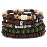 Adjustable Natural Wood Beaded Bracelet – Casual & Sporty Style for Women