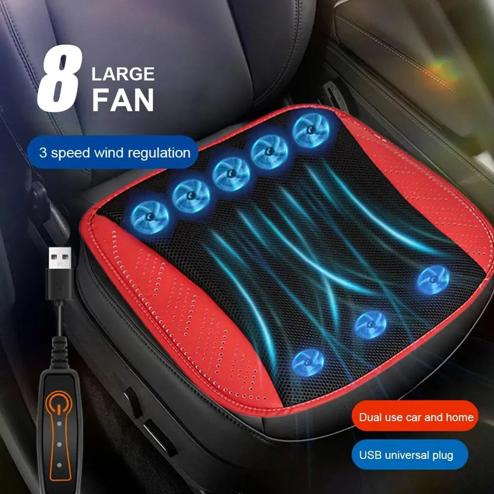 Universal Car Seat Cooler with USB Fan – 3-Speed Ventilated Cooling Cushion for Summer