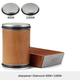 Rolling Knife Sharpener with Magnetic Base – 15° & 20° Angle Guide and Diamond Sharpening Stone