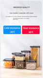 Tarro grande de plástico para almacenar granos de cocina: organizador de alimentos y recipiente para condimentos a prueba de humedad
