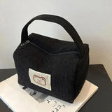 Corduroy Cosmetic Bag with Zipper – Soft, Stylish Makeup Organizer for Women