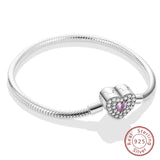 925 Sterling Silver Charm Bracelet for Women – Heart, Star, Moon & More