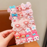 Sanrio Hair Accessories Set - 18pcs Hello Kitty, Kuromi & My Melody Hair Ties for Girls