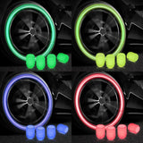 Glow-in-the-Dark Multi-Color Tire Valve Caps – Fluorescent Stem Covers for Cars, Motorcycles & Bicycles