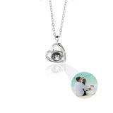Personalized Photo Projection Necklace with Rose Pendant