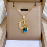 Trendy Stainless Steel Star Pendant Necklace – Women’s Zircon Charm Jewelry