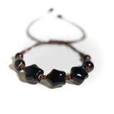 Handmade Ceramic Star Bracelet for Women – Adjustable Wax Cord Strand Jewelry